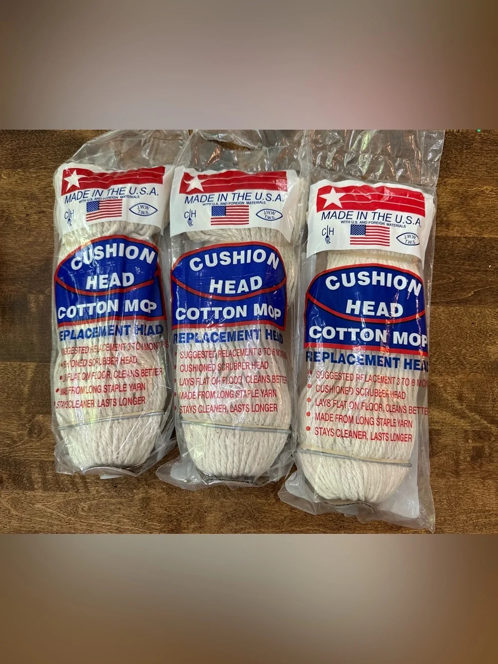 Cotton Mop Replacement Head - White Set of 3